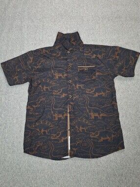 Craft + FLOW Boys Dinosaur Button Down Shirt Size 7 XL